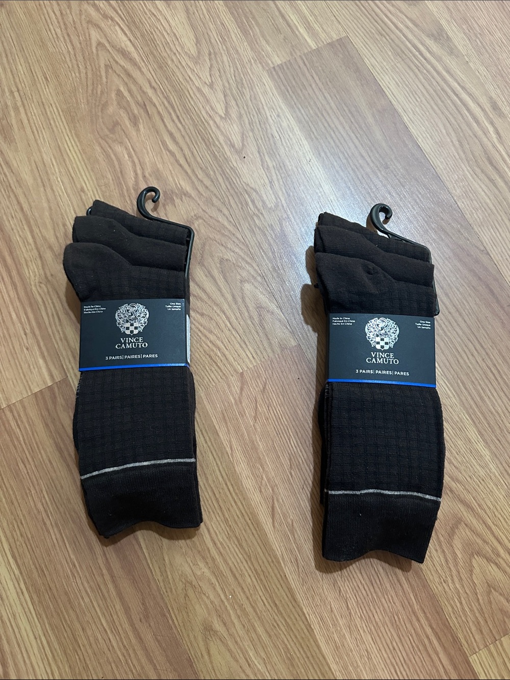Vince Camuto Men's Dark Brown Dress Socks - 2 Pack